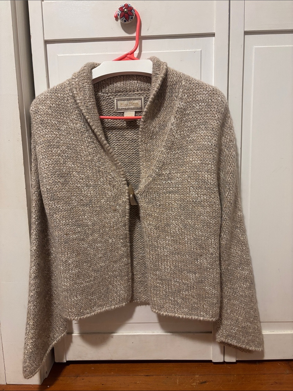 Alpaca Cardigan by Mira Flores Women's XS Shawl Collar.
